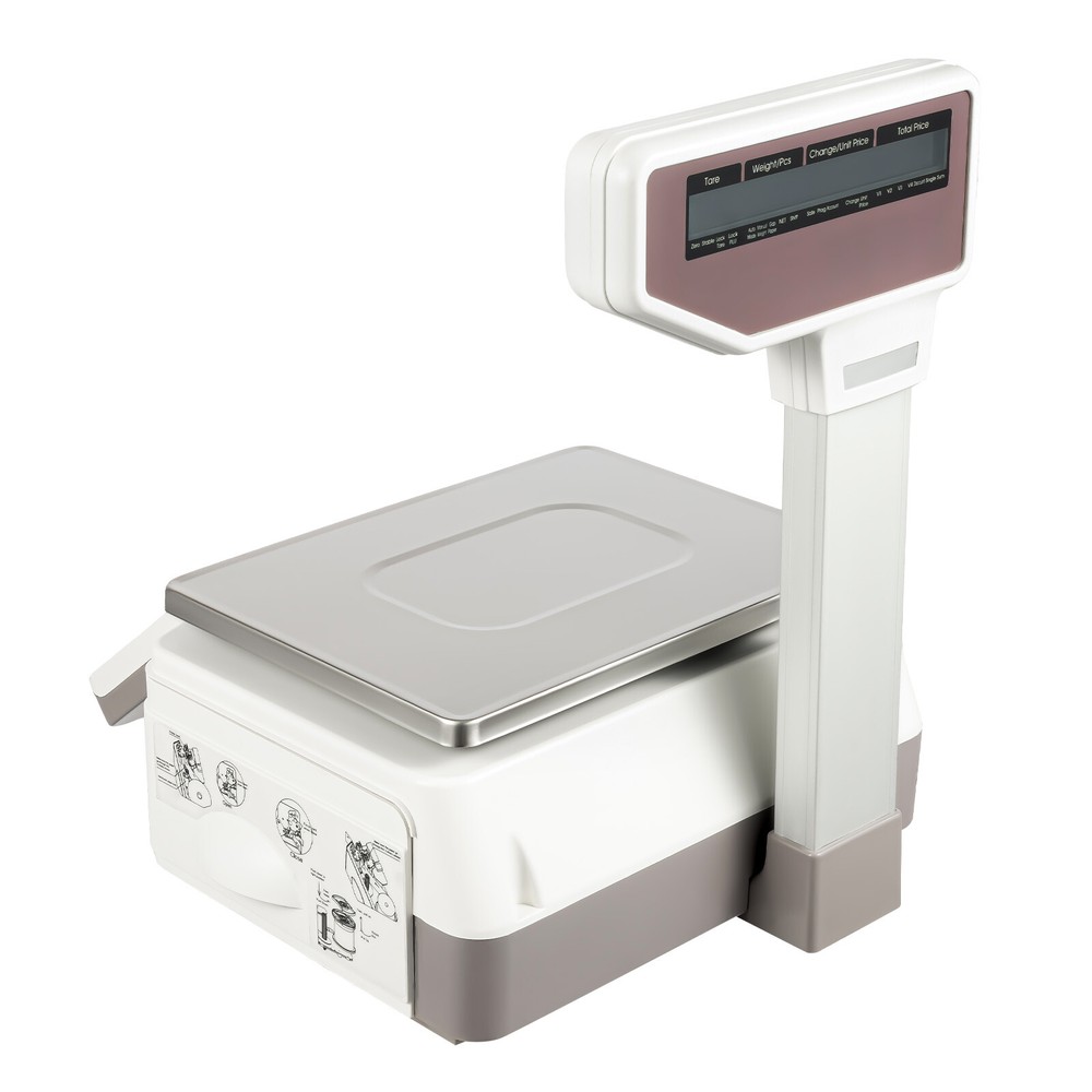 Commercial Digital Food Scale Price Computing Scale 66lbs LCD Dual Label Printer