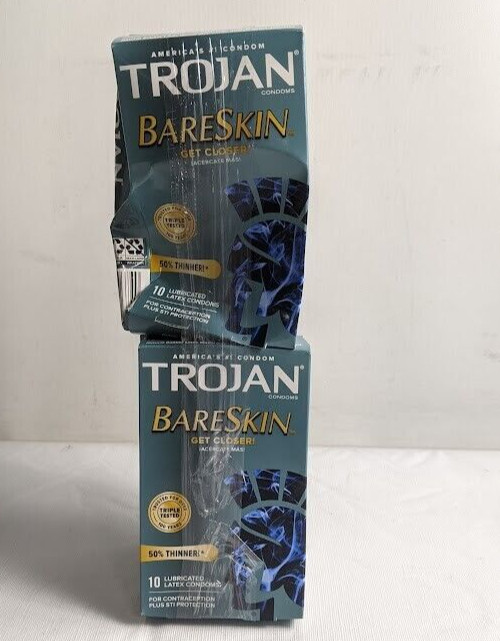 *4-PACK* Trojan Bareskin Premium Thin Lubricated Condom - 10 Pack