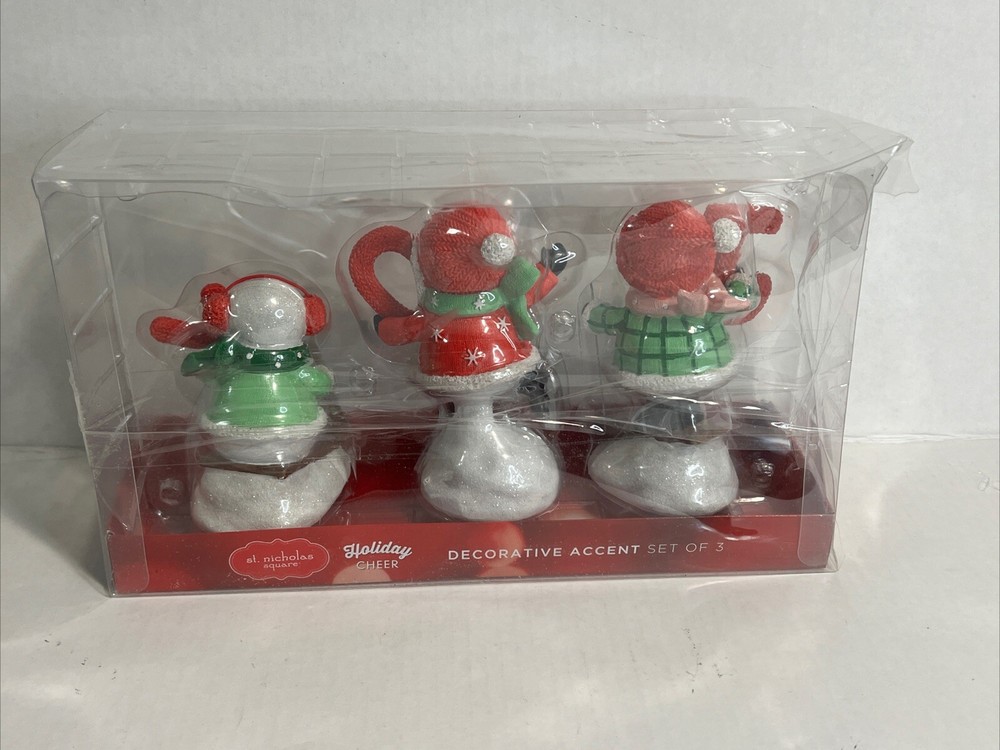 St. Nicholas Square "Joy"Snowman Table Decor 3-piece Set Table Decor