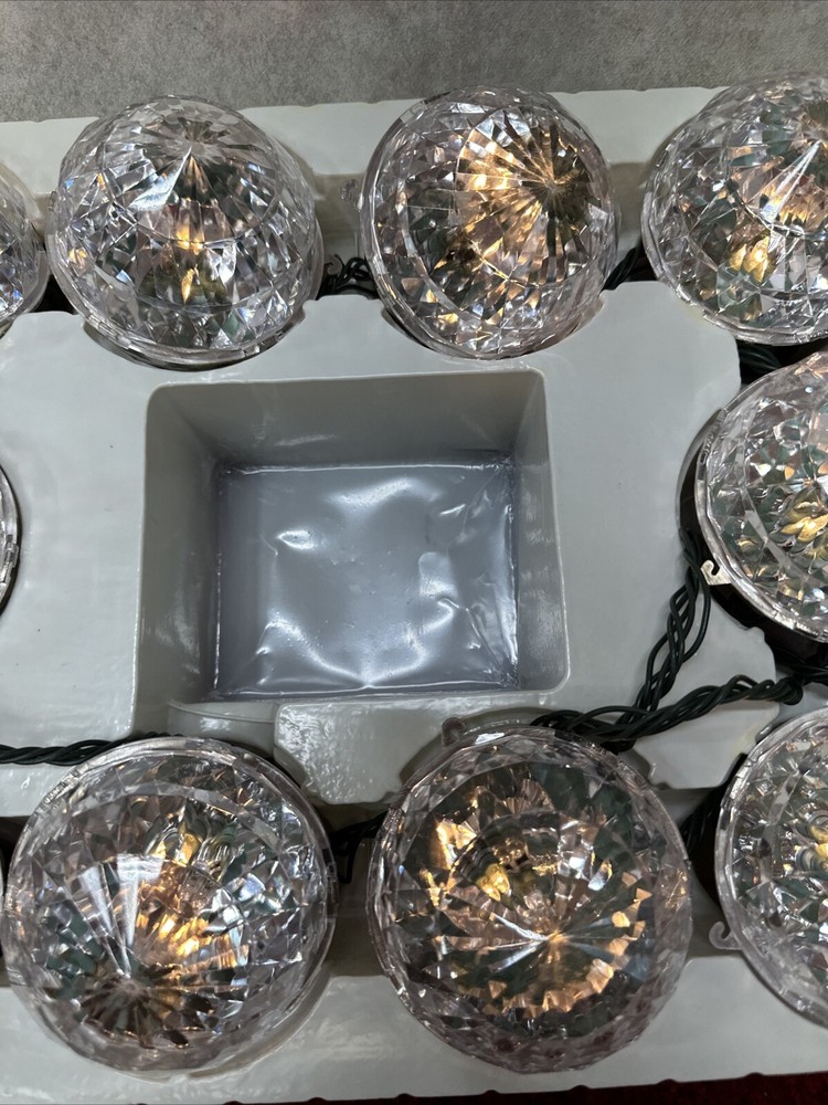 Vtg 40 Light 10 Gumball Prismatic Ball globe Light String 8 Function Rare