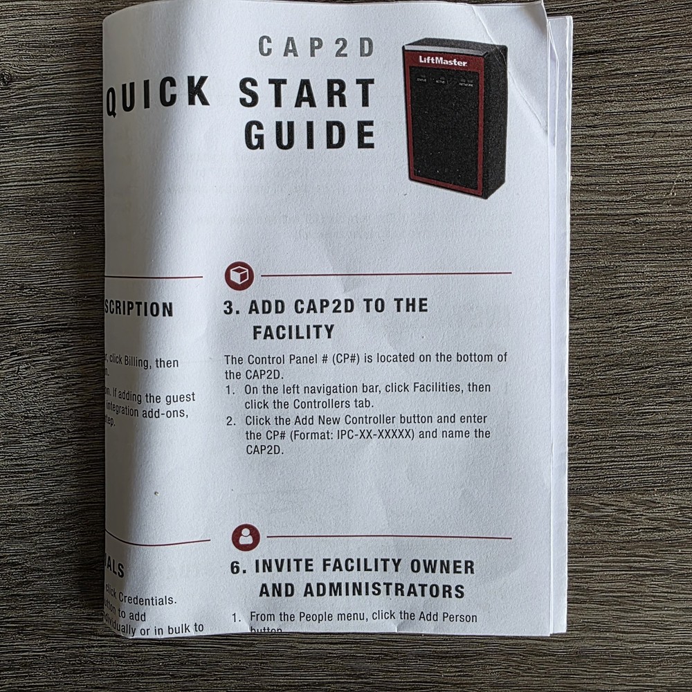 Liftmaster CAP2D Connected Access Portal 2-Door Controller 2019 Untested READ