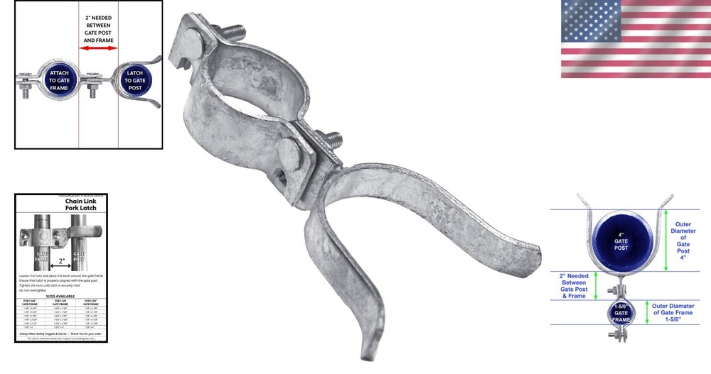 Chain Link Gate Fork Latch - Easy Installation