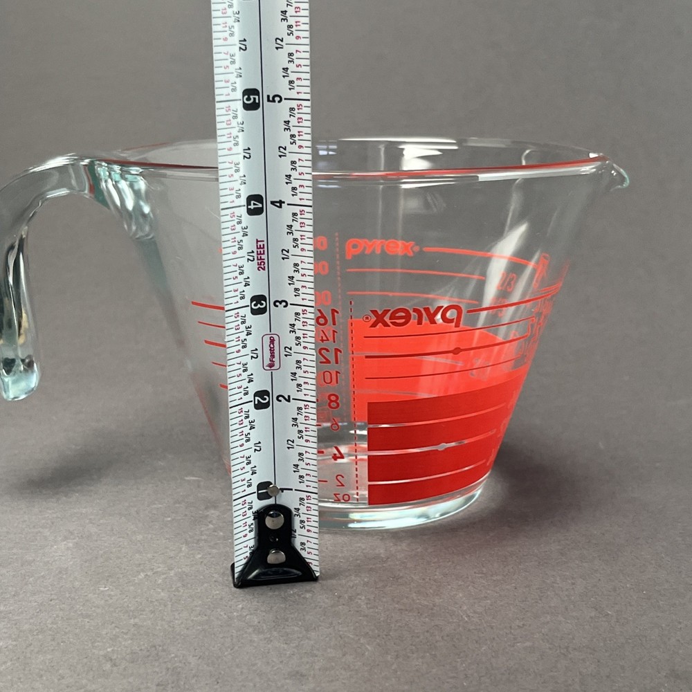 PYREX Measuring, 2 Cups, 16 oz, 500 mL, Red Reverse Read Inside