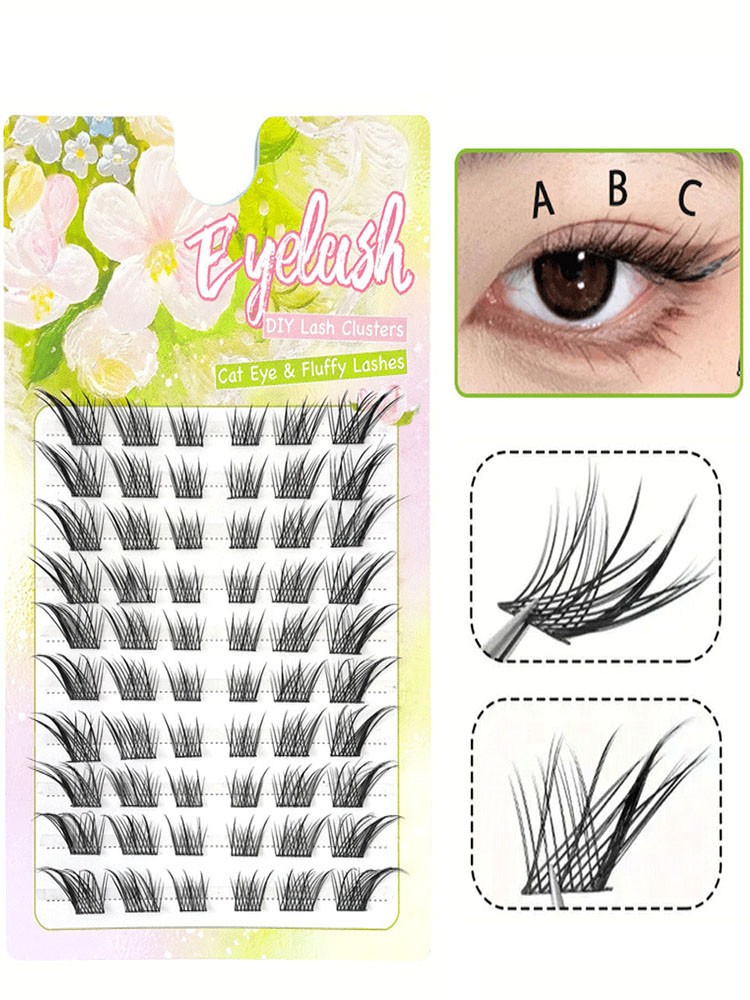 False Eyelashes Set 10 Rows 60 Cluster Wispy Fluffy Gorgeous Looking Soft