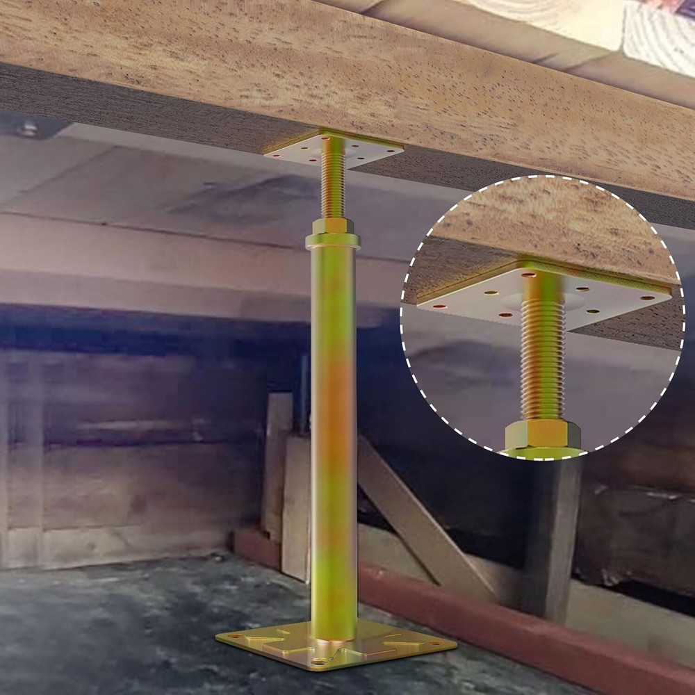 4 PCS Adjustable Floor Jack Post Leveling Telescoping Range 11" - 16" Height