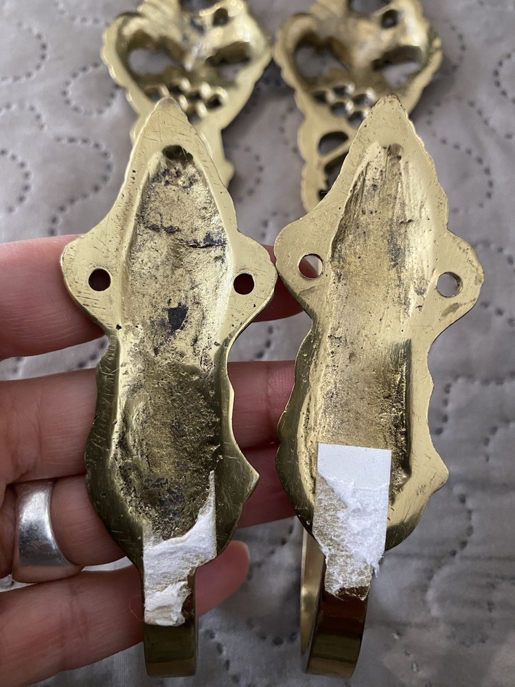 Vintage Brass Curtain Tie Backs Hooks