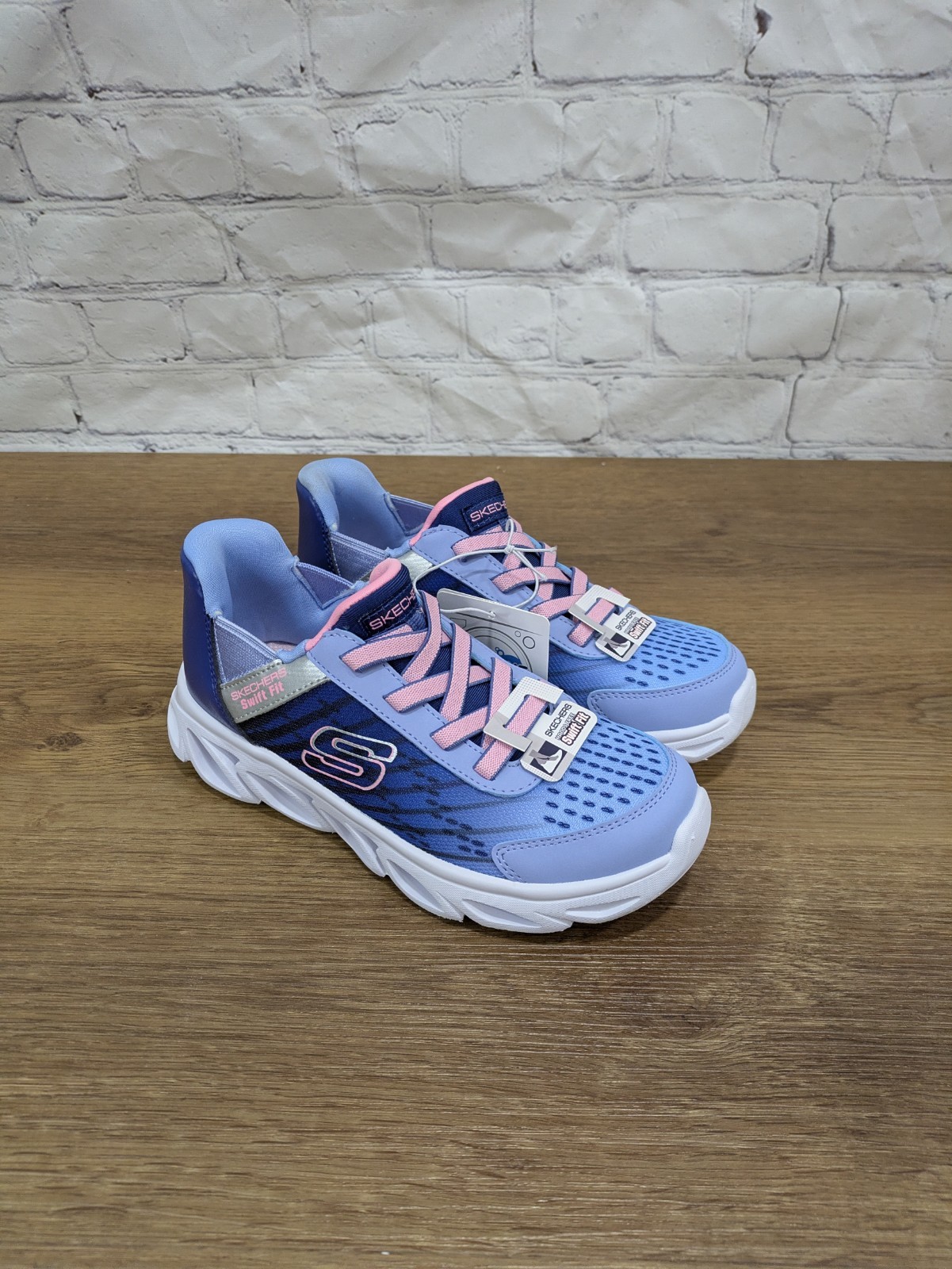Skechers Kids Lightweight Hands Free Swift Fit Sneaker Navy/Multi Size 1