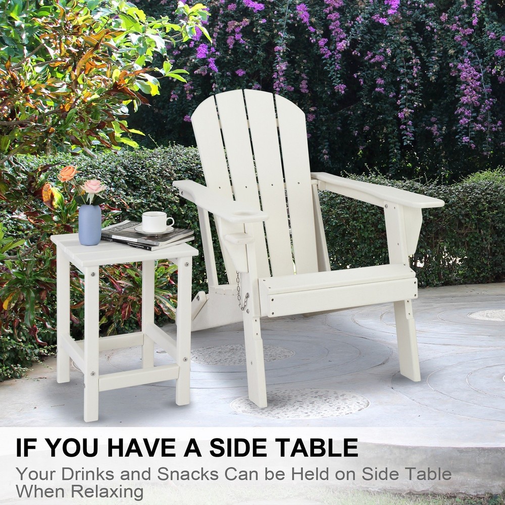 Square Side Table Pool Composite Patio Table HDPE End Tables for Backyard Garden