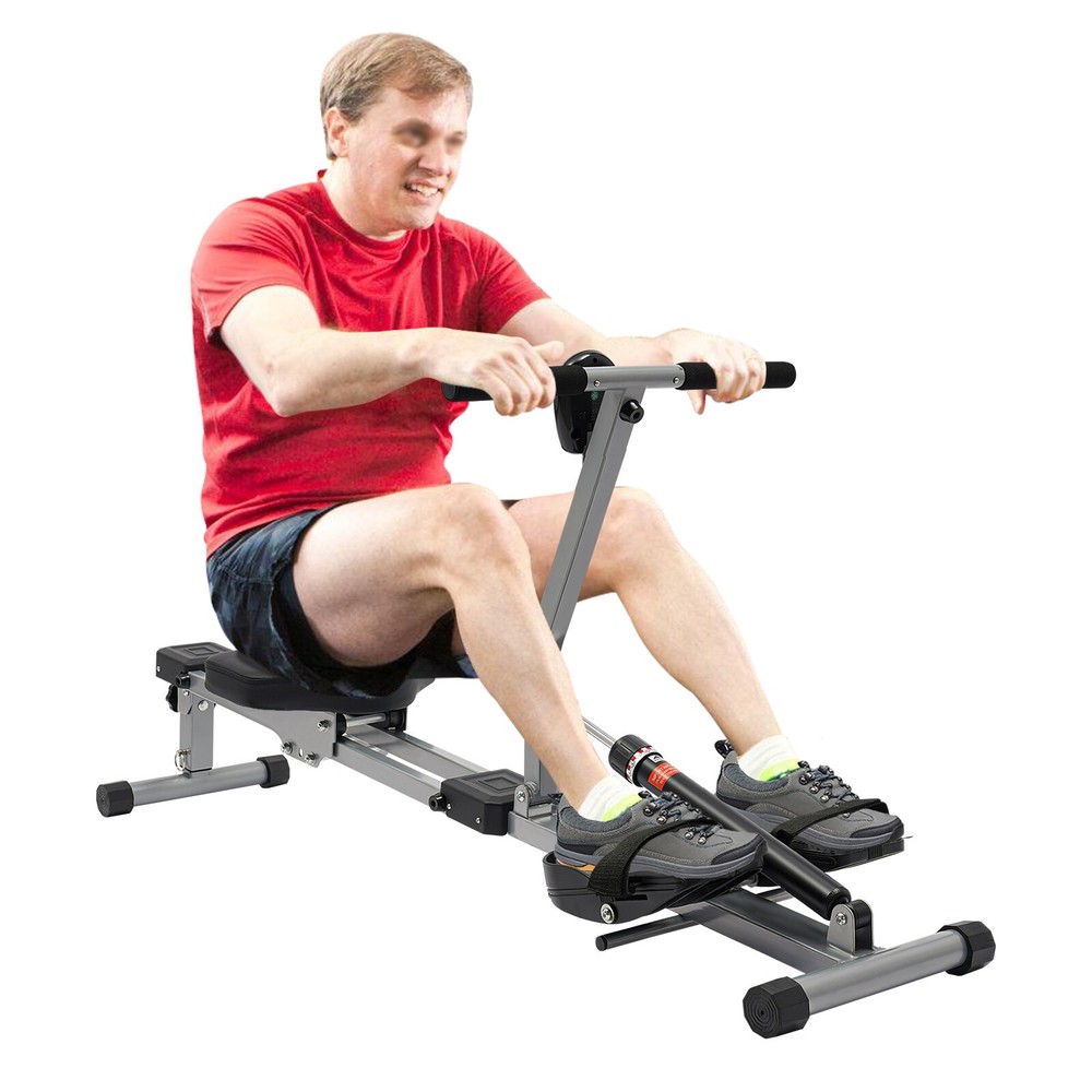 Foldable Rowing Exercise Machine Anti-slip Hydraulic Rowing Machine LED Meter