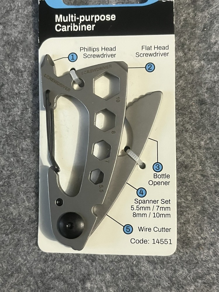 Titanium Multi Purpose Carabiner Tool