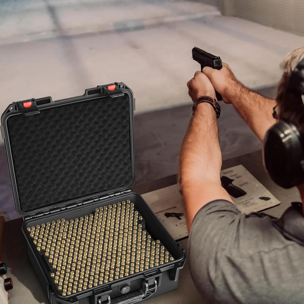 9mm Waterproof Ammo Storage Box - TSA Approved 1296 Round Case, Bullets