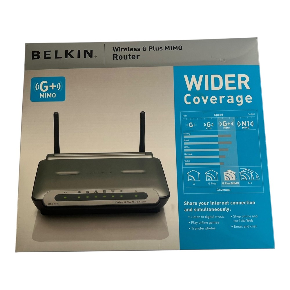 Belkin Wireless G Plus MIMO Router New