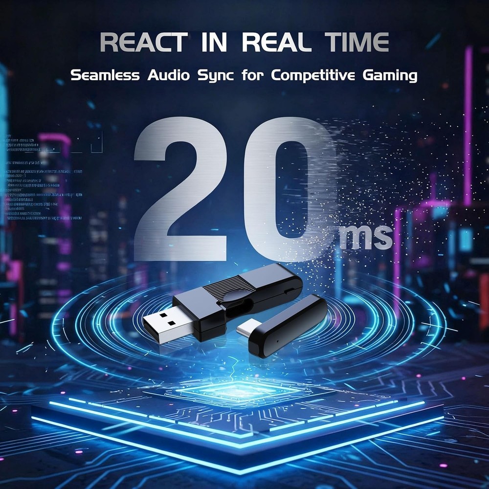 Comfortable Over-Ear Gaming Headset for PS5 & Multi-Platform - 2.4GHz Wireless
