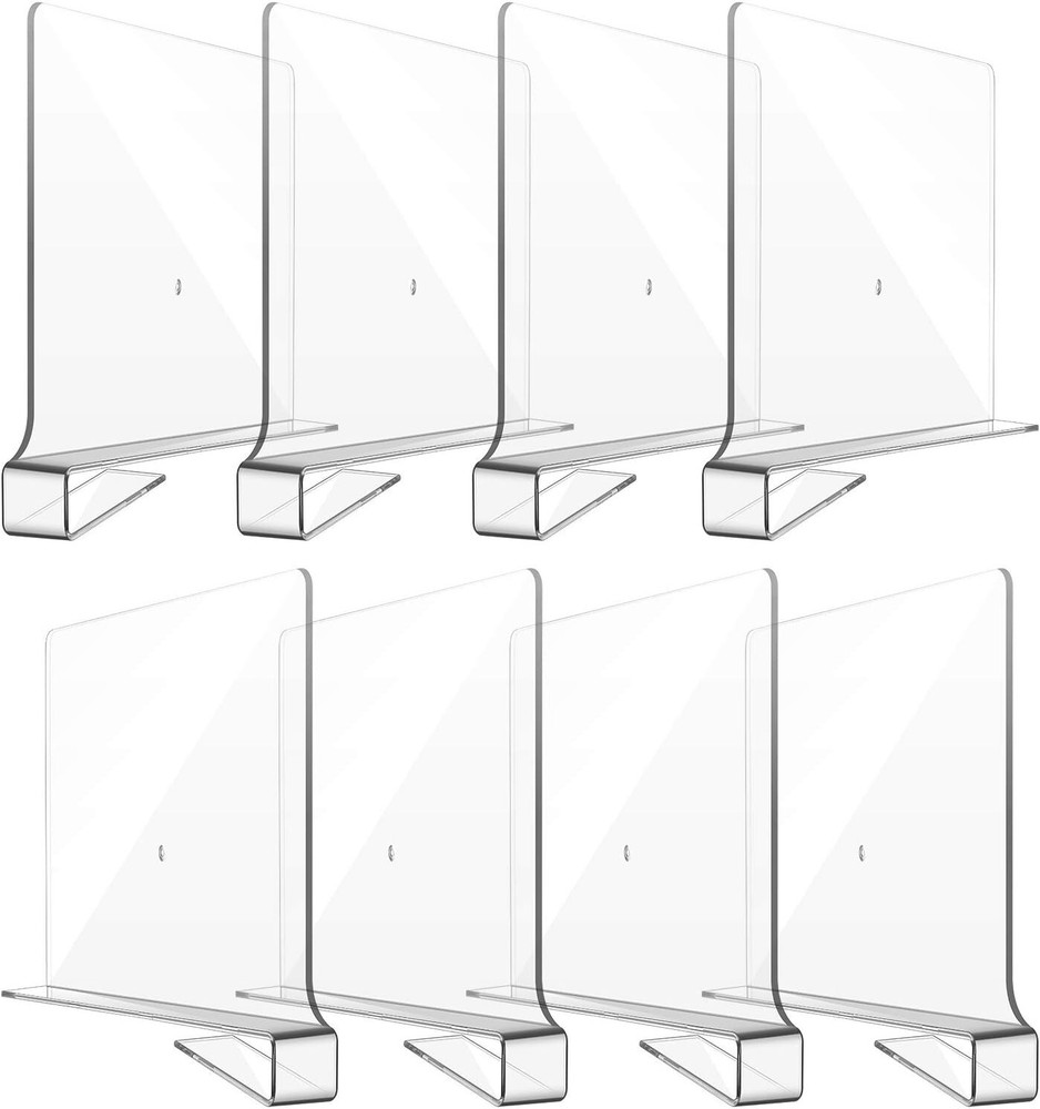 Versatile Acrylic Closet Separators - 8 Pack for Effortless Home Organization