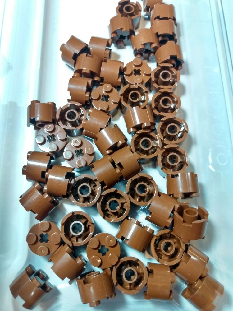 NEW REDDISH BROWN ROUND 2X2 BRICK #3941 — 50* PIECES — Custom & Compatible