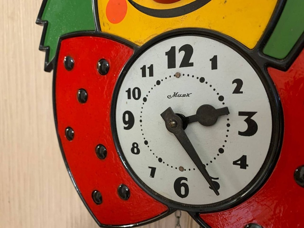 Vintage Clock Soviet Mechanical Clock Working Soviet CLOWN Wall Clock