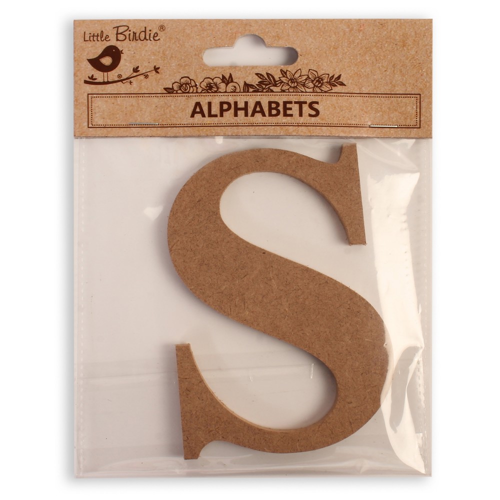 Little Birdie MDF Alphabets Upper Case 4" 1/Pkg-S - 6 Pack