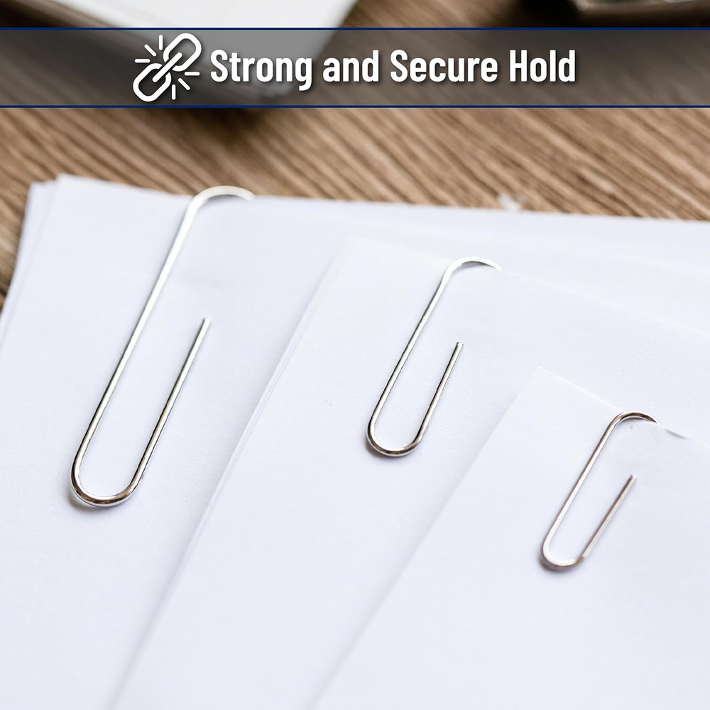 Paper Clips - 450 Pack Assorted Sizes, Silver, Large & Small Paper Clips