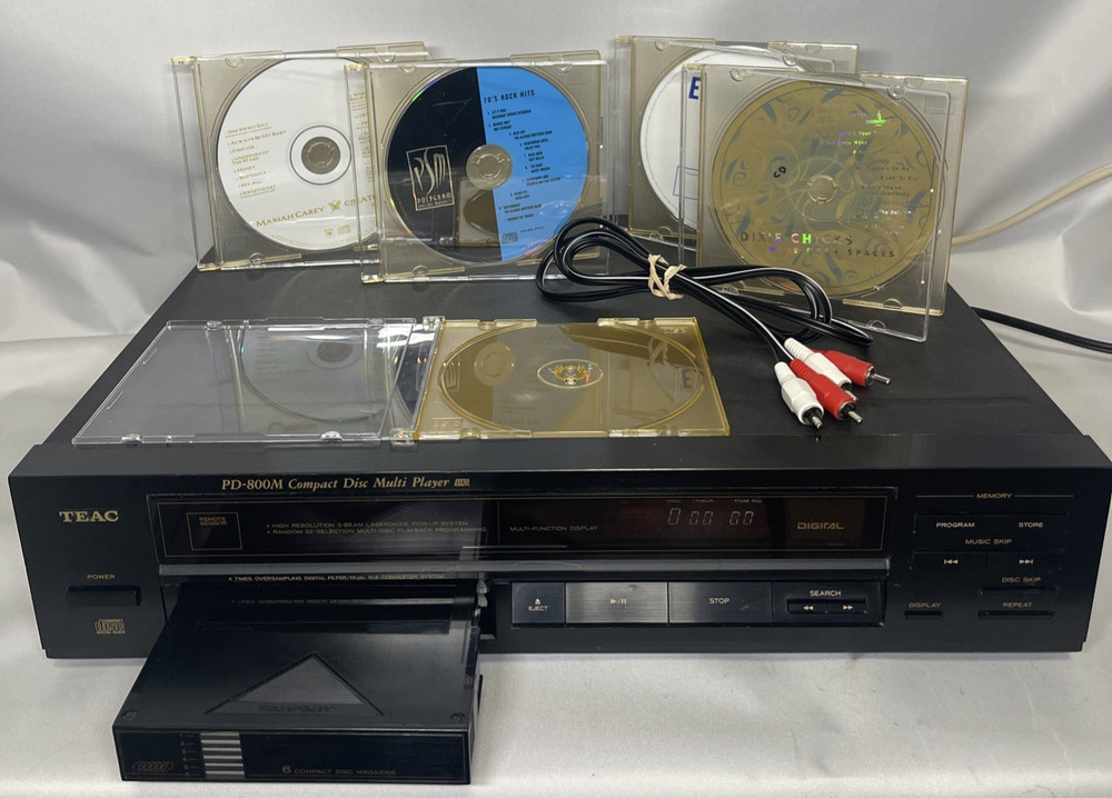TESTED TEAC PD-800M CD Multi Player 6 Disc 3 Beam Laserdiode + Magazine BUNDLE