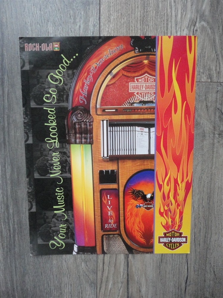 Rock Ola Juke Box Flyer Harley Davidson / Original Brochure