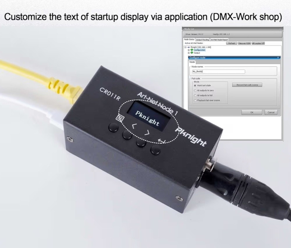 NEW Pknight ArtNet DMX Ethernet Lighting Controller Interface, 5-Pin DMX512 NODE