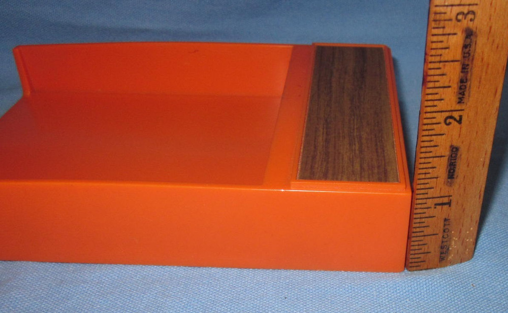 Vintage 1966 Eldon Hawthorne Orange Memo Note Pad Holder