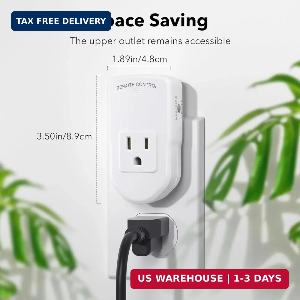 BN-LINK Wireless Remote Control Outlet Electrical Switch for Lights, Fans, Chris