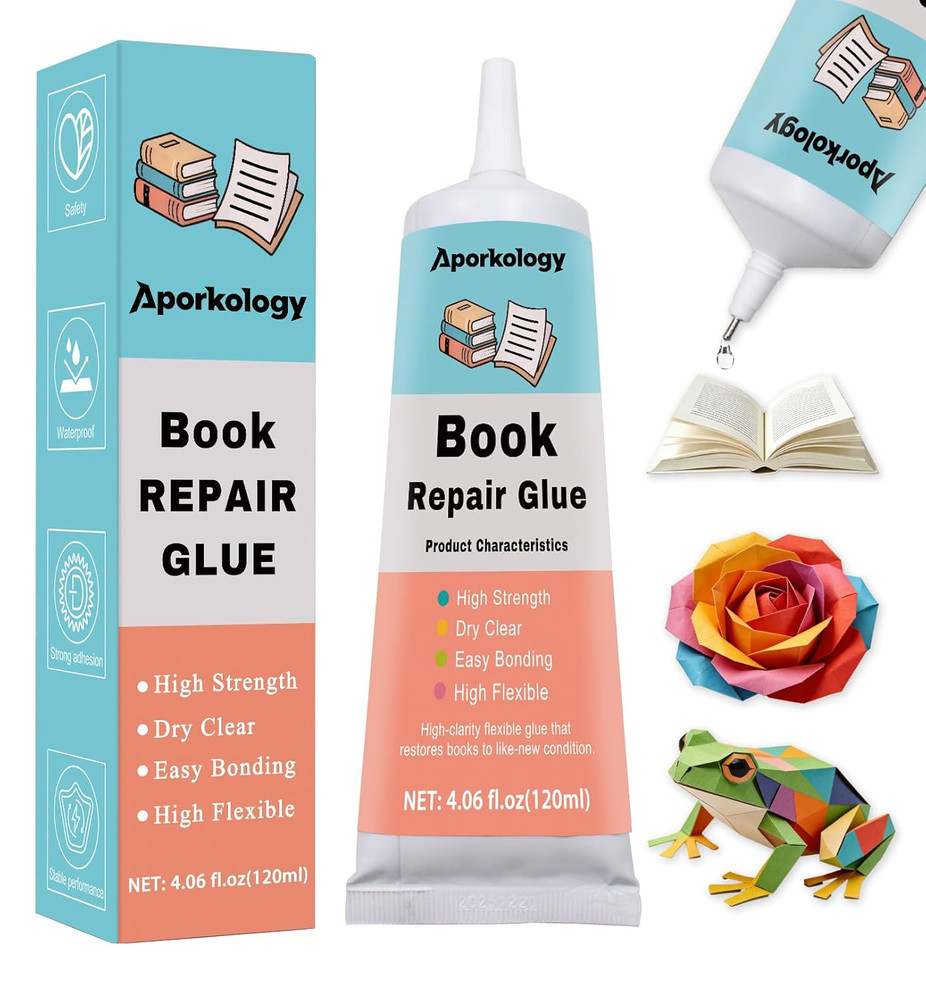 Book Binding Repair Glue, Multi-Purpose Paper Craft Glue, Quick Dry Dries Clear