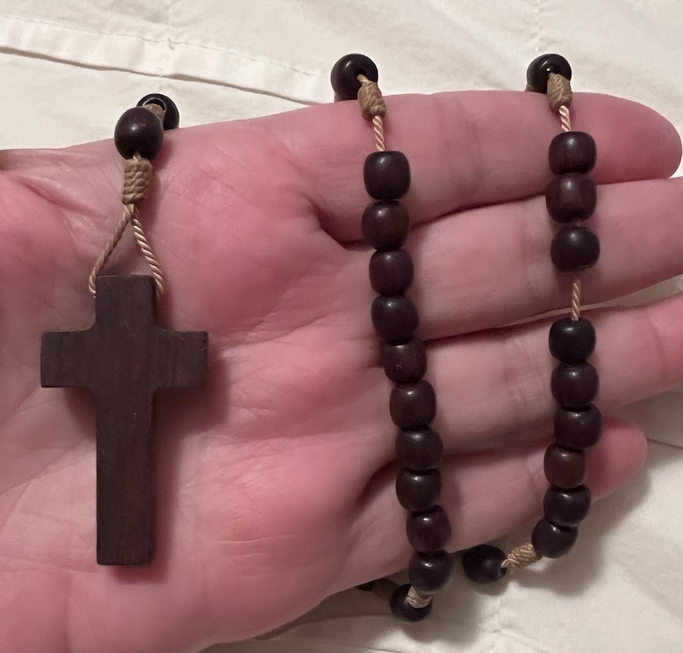 Jacaranda Wood Beads Knotted String Blessed Rosary