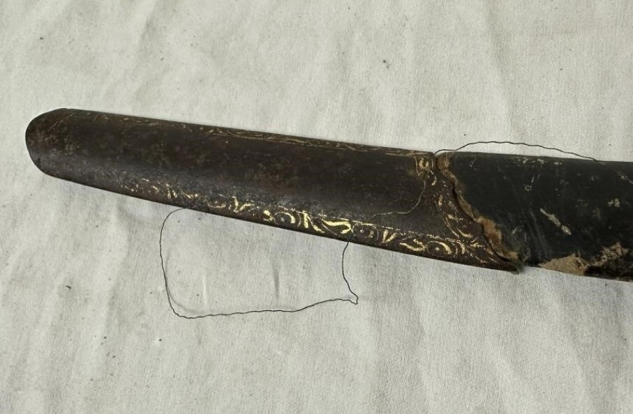 Ottoman silver mounted shamshir sword