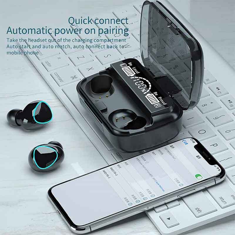 TWS Bluetooth Earbuds Waterproof Bluetooth 5.2 Headset Noise Cancelling Wireless
