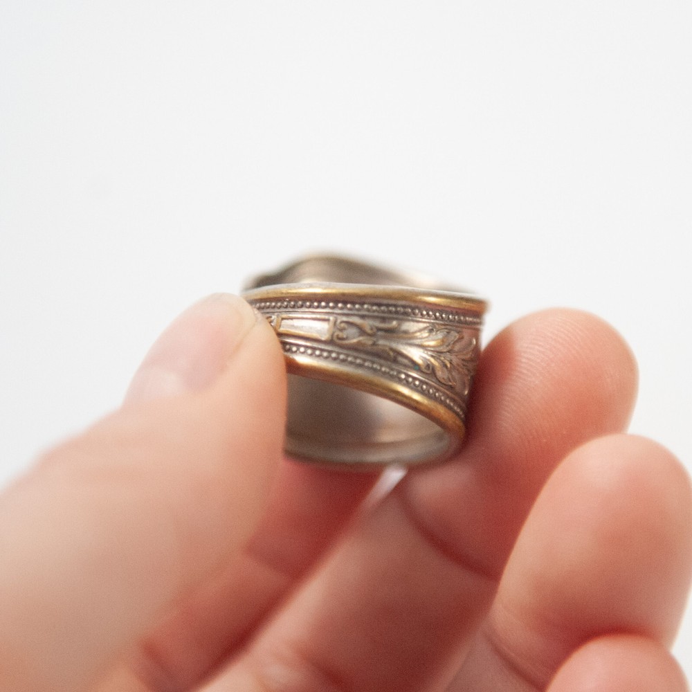 Handmade 2000s Y2K Silver Tone Spoon Ring Size 8