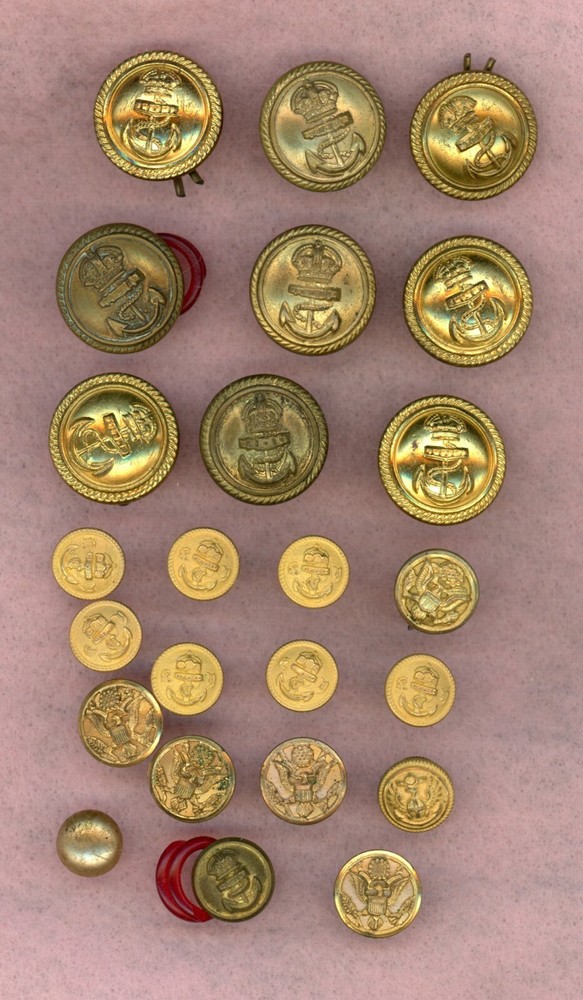 WWII ERA ~ U.S. MILITARY UNIFORM BUTTON COLLECTION (24 PCS.)