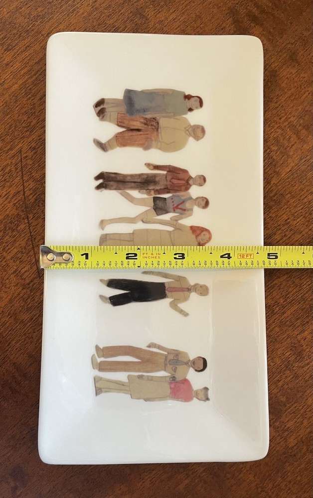 FISHS EDDY Paper Doll Box -No. 2 Small Ceramic Tray 9x5" Rectangle
