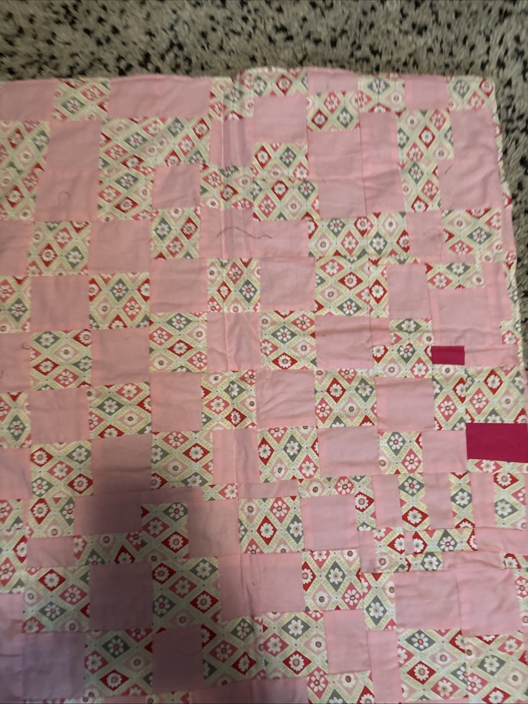Handmade Colorful scrap lap quilt