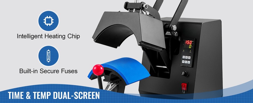 Hat Heat Press 4 in1 Clamshell Transfer LCD Digital Timer Temperature Control
