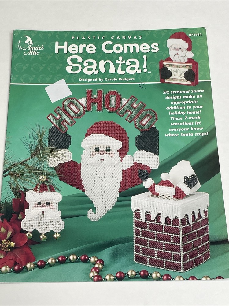 Annie's Attic Here Comes Santa 6 Designs Plastic Canvas Pattern