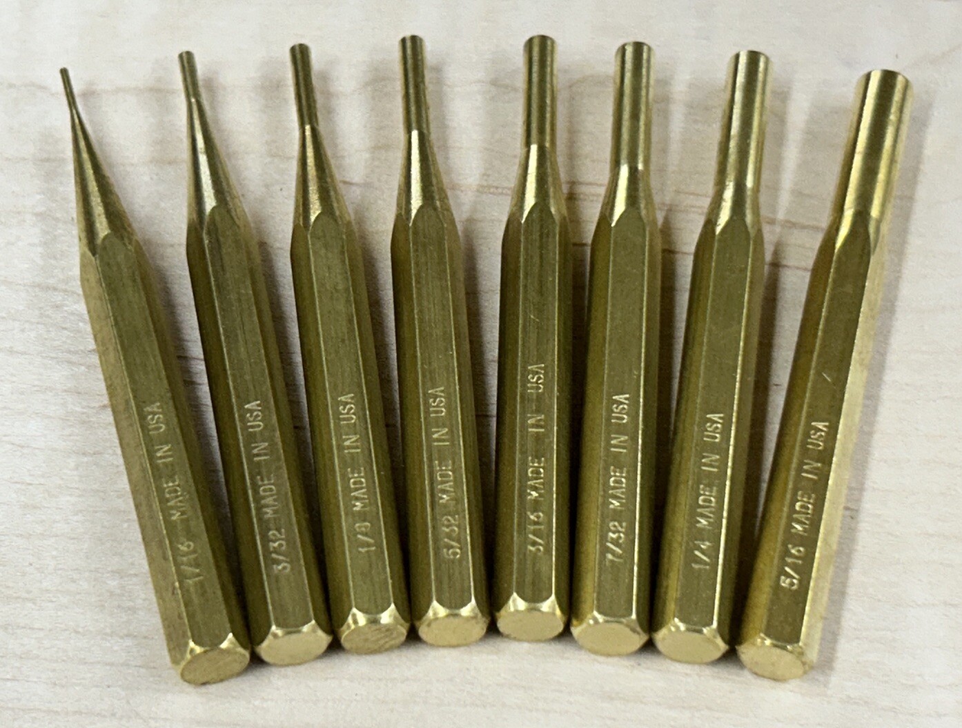 Precision Brass Drive Pin Punches MADE IN USA Hex Punch Set Drift Gunsmithing