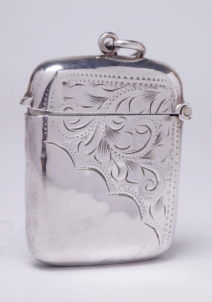 1908 Solid Sterling Silver Vesta Case - William Manton