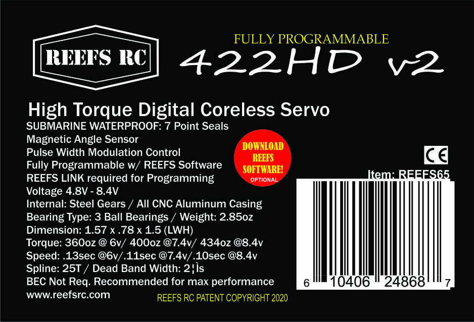 Reefs RC 422HDV2 High Torque Digital Coreless Servo