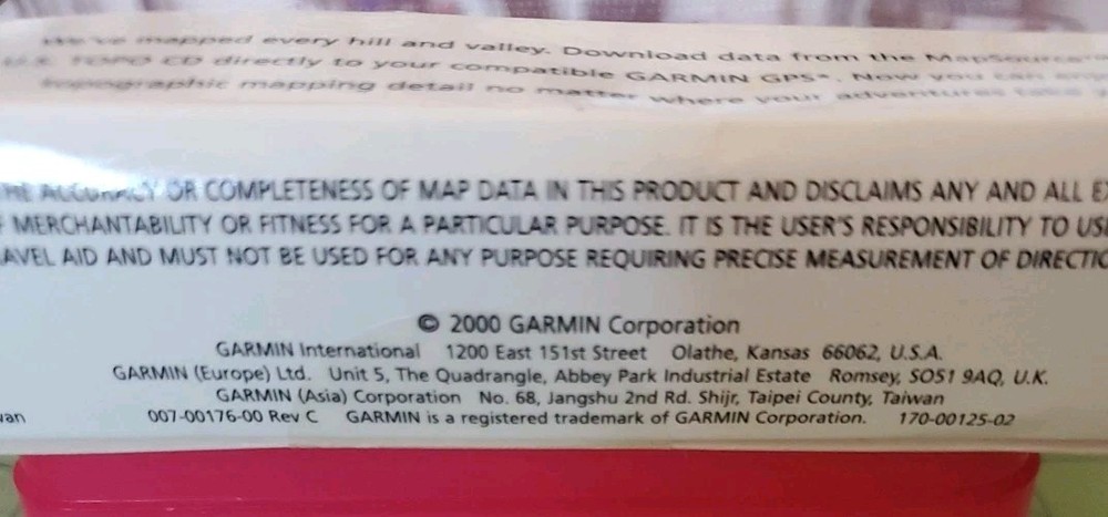 Garmin MapSource USA Topographical Map CD-ROM (Windows) V3.00 010-10215-02 Topo