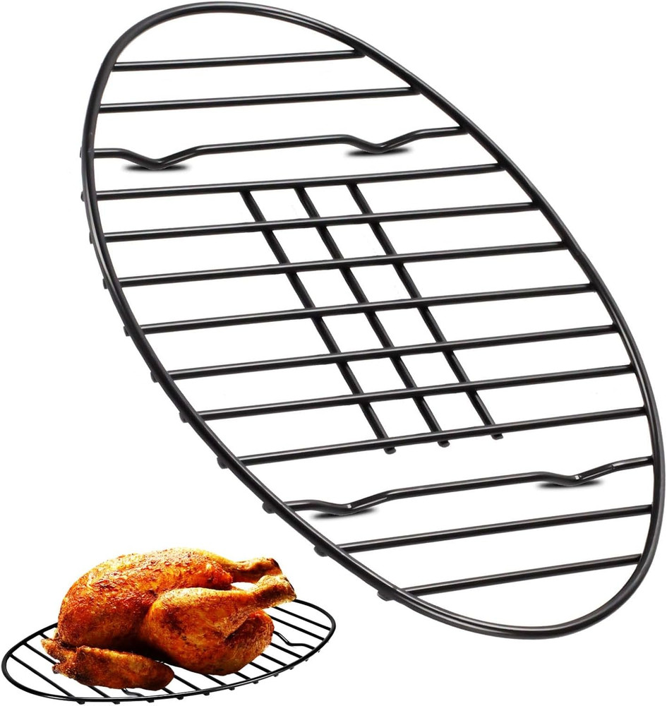 Oval Roasting Rack with Integrated Feet, Non-Stick Coating, Baking Rack Easy to