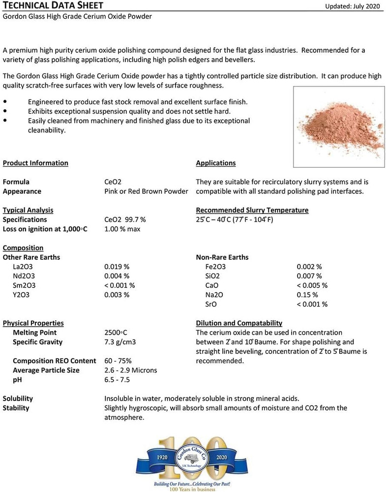 Cerium Oxide Glass Polishing Compound - 8 Oz
