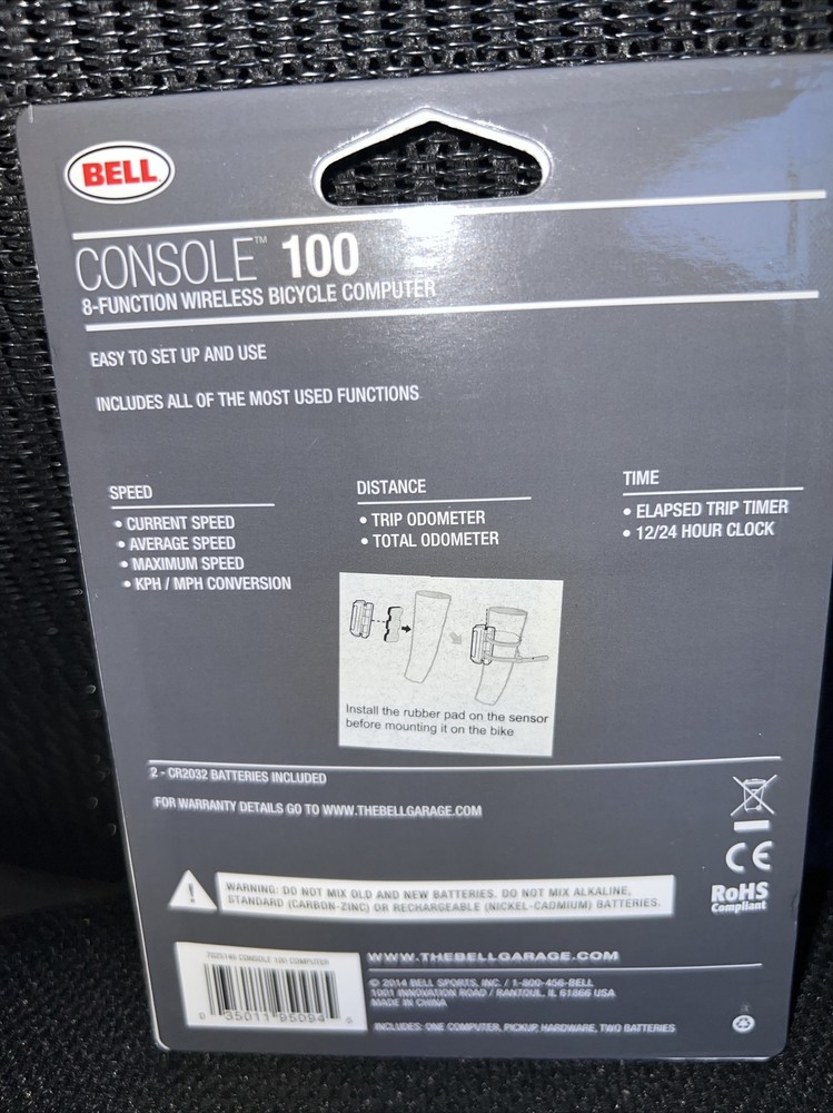2 - Bell Console 100 Wireless Bicycle Computer, Includes Batteries