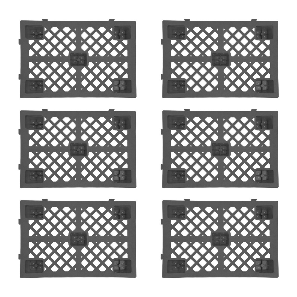 6pcs Plastic Pallets Interlocking Storage Stackable Anti-slip Loading Pallets