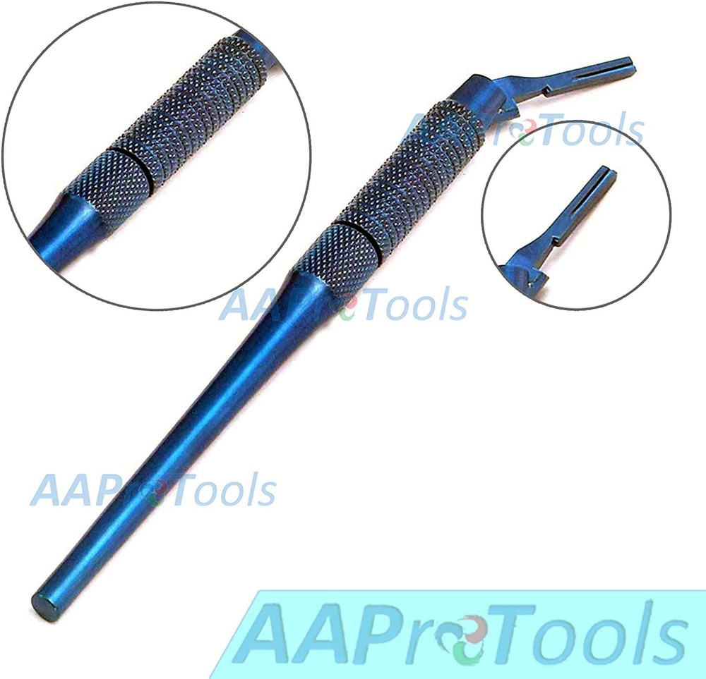 AAProTools Round Pattern Adjustable 7 Ways Scalpel Handle #3 Blue Coated