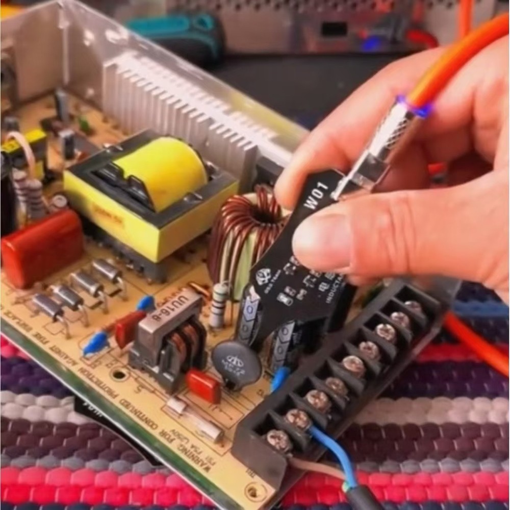 Inductance tester, electronic component, electronic mainboard fault detection