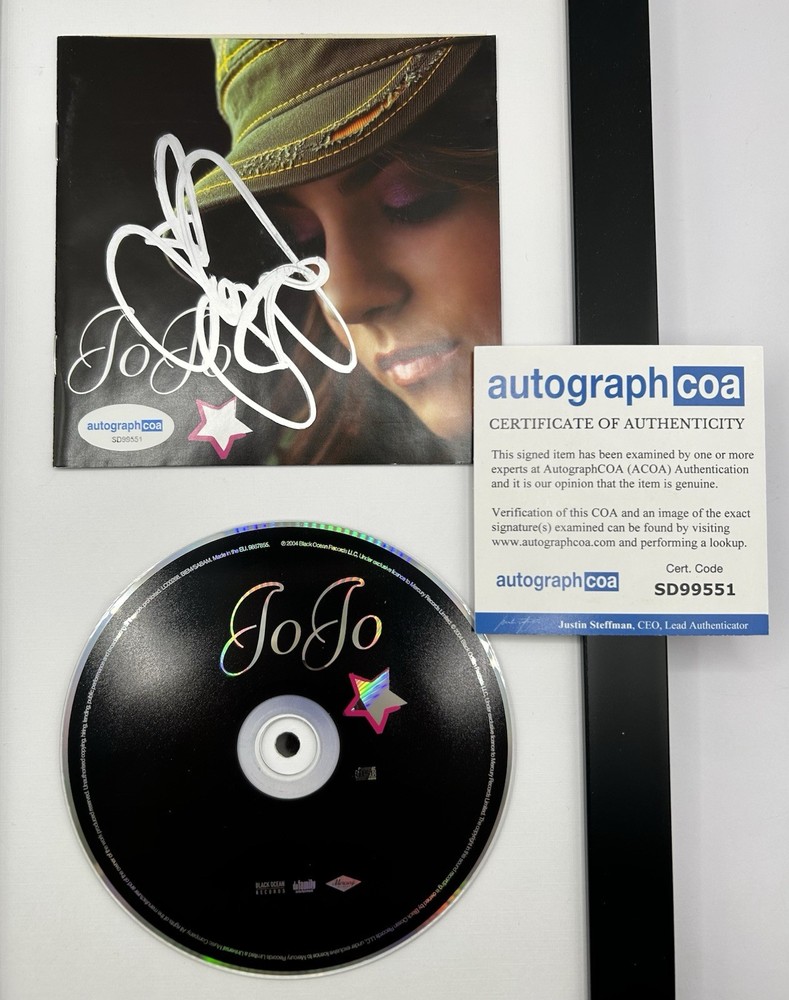 JOJO SIGNED CD WITH FRAME TOO LITTLE TOO LATE - ACOA COA
