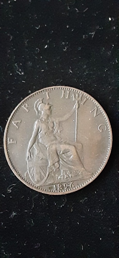 Counter stamped, 1896 Great Britain Farthing interesting