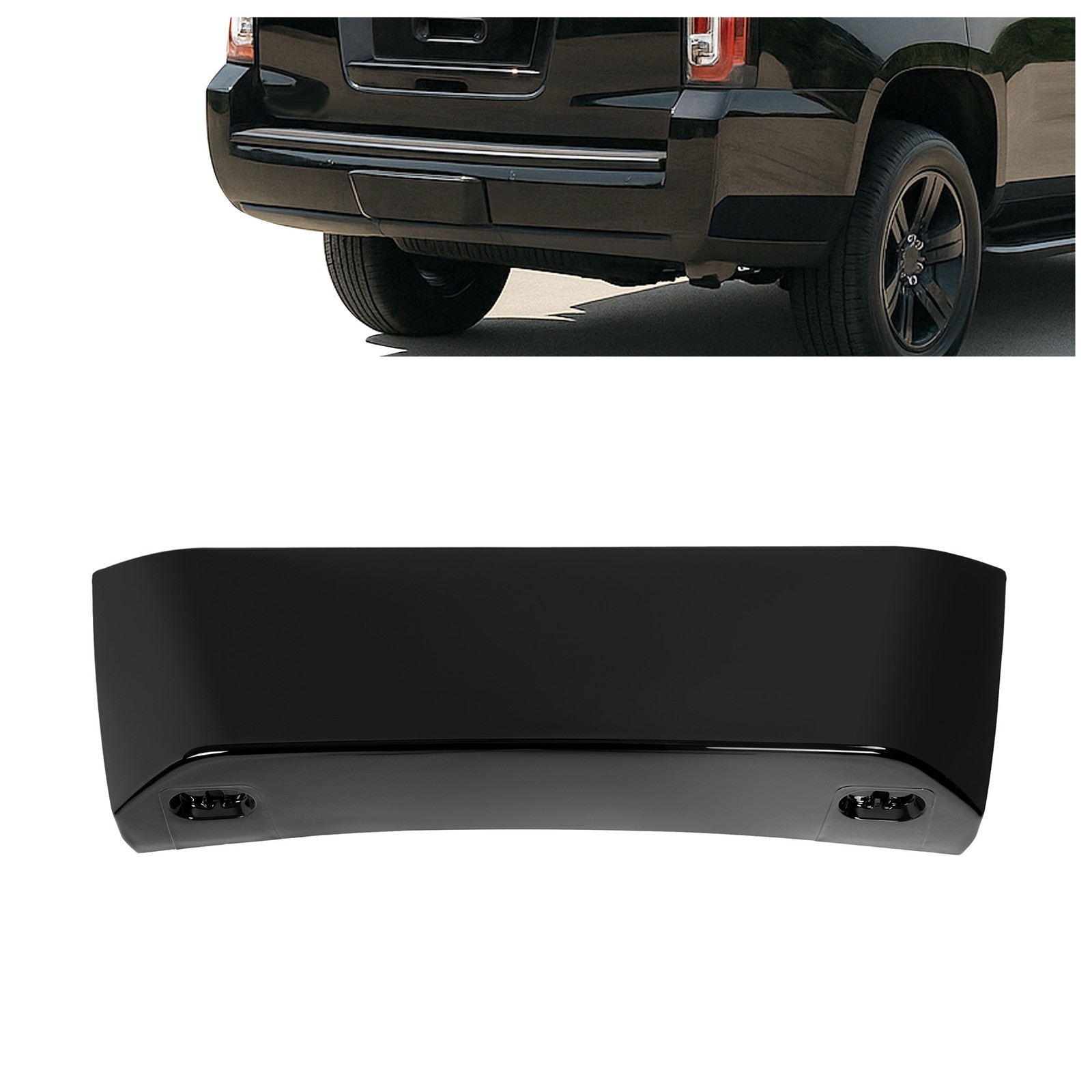 Painted Rear Trailer Hitch Tow Cover Panel Gloss Black For GMC Yukon XL 2015-20